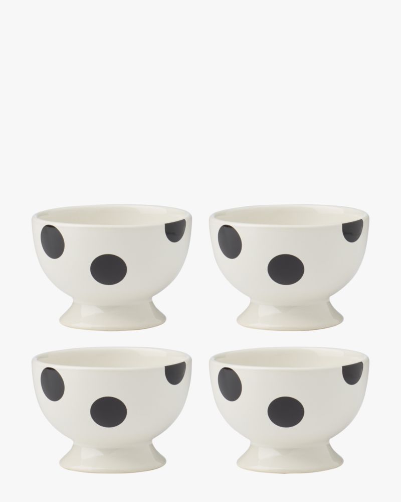 Kate Spade,On The Dot 4-piece Footed Dessert Bowl Set,White