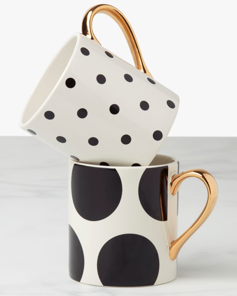 Modern Polka Dot Personalized Coffee Mugs