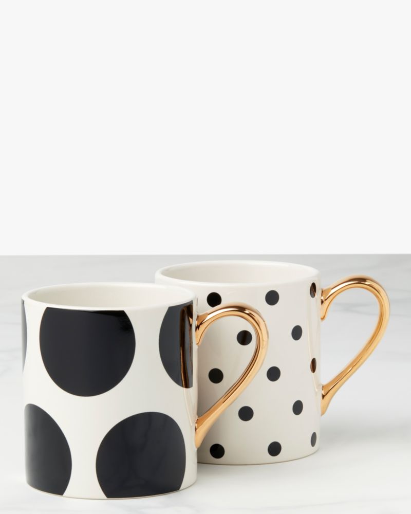 Modern Polka Dot Personalized Coffee Mug - White