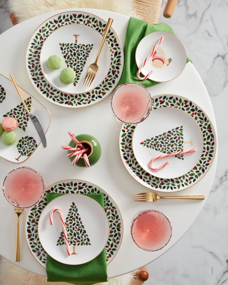 Kate Spade,Evergreen 4-piece Dinner Plate Set,