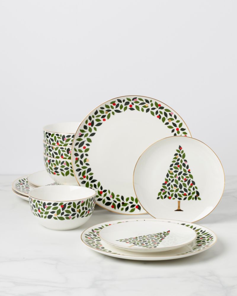 Kate Spade,Evergreen 12-piece Dinnerware Set,