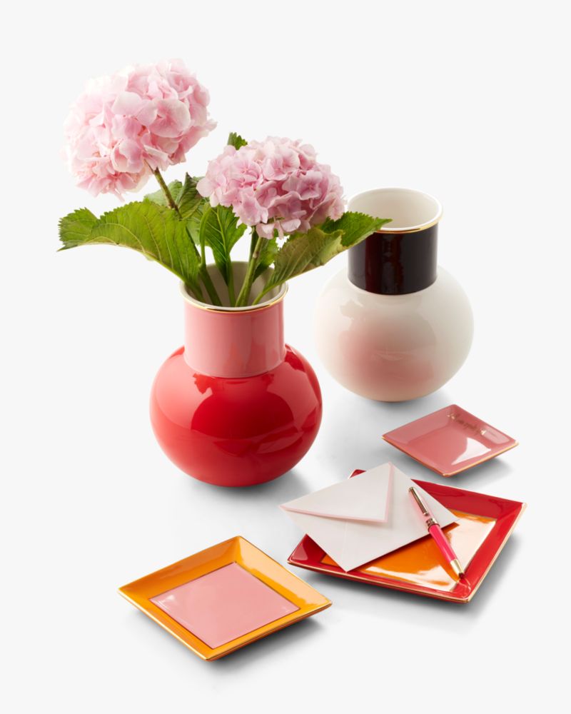 Kate Spade,Make It Pop Bouquet Vase,Table Vase,Color Block,Gold Embellishment,Multi Color