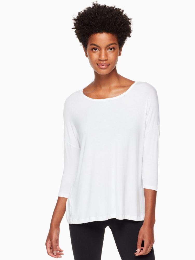 Kate Spade,split keyhole 3/4 sleeve pullover,