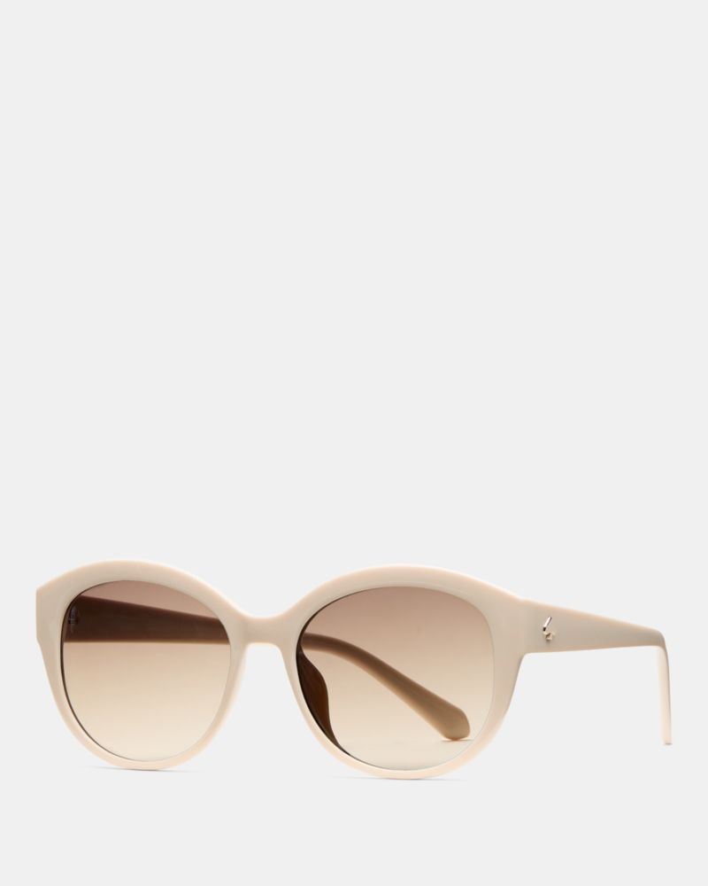 Kate Spade,Matera Sunglasses,Cat Eye,Plastic,Logo,Metal,Integrated Nose Pads,Casual,Beige