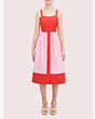 Kate Spade,colorblock poplin dress,Lava Red