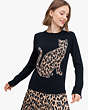 Kate Spade,feline sweater,sweaters,Black / Glitter