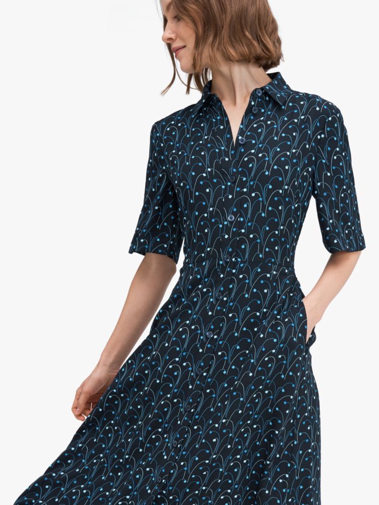 Kate Spade,star floral smocked back shirtdress,
