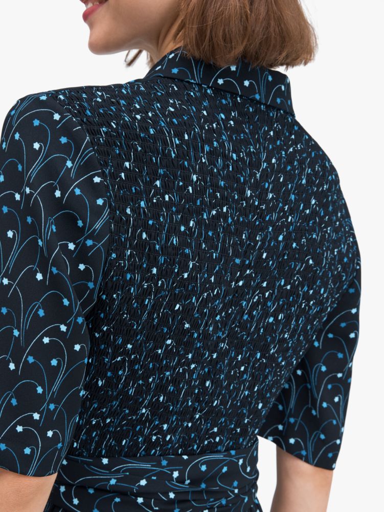 Kate Spade,star floral smocked back shirtdress,
