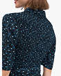 Kate Spade,star floral smocked back shirtdress,Black / Glitter