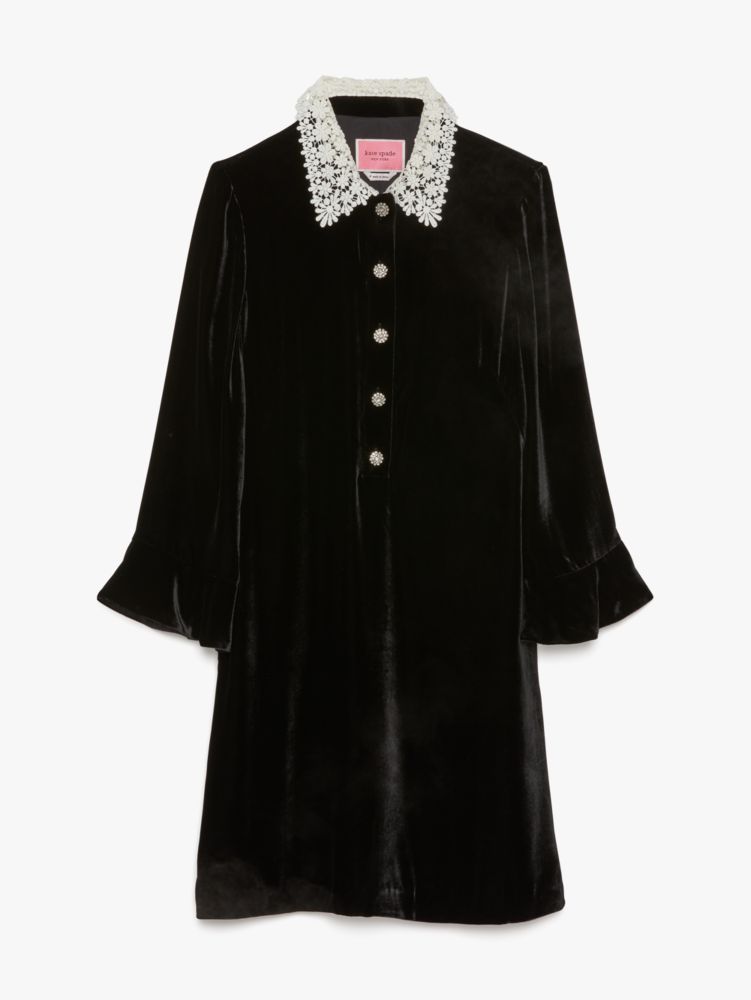 Jewel button Velvet Shirtdress Kate Spade IE
