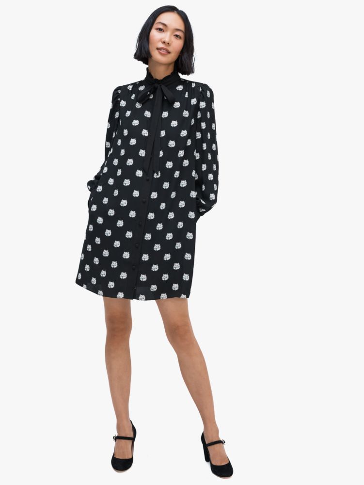 Cat Dot Shirtdress, , Product