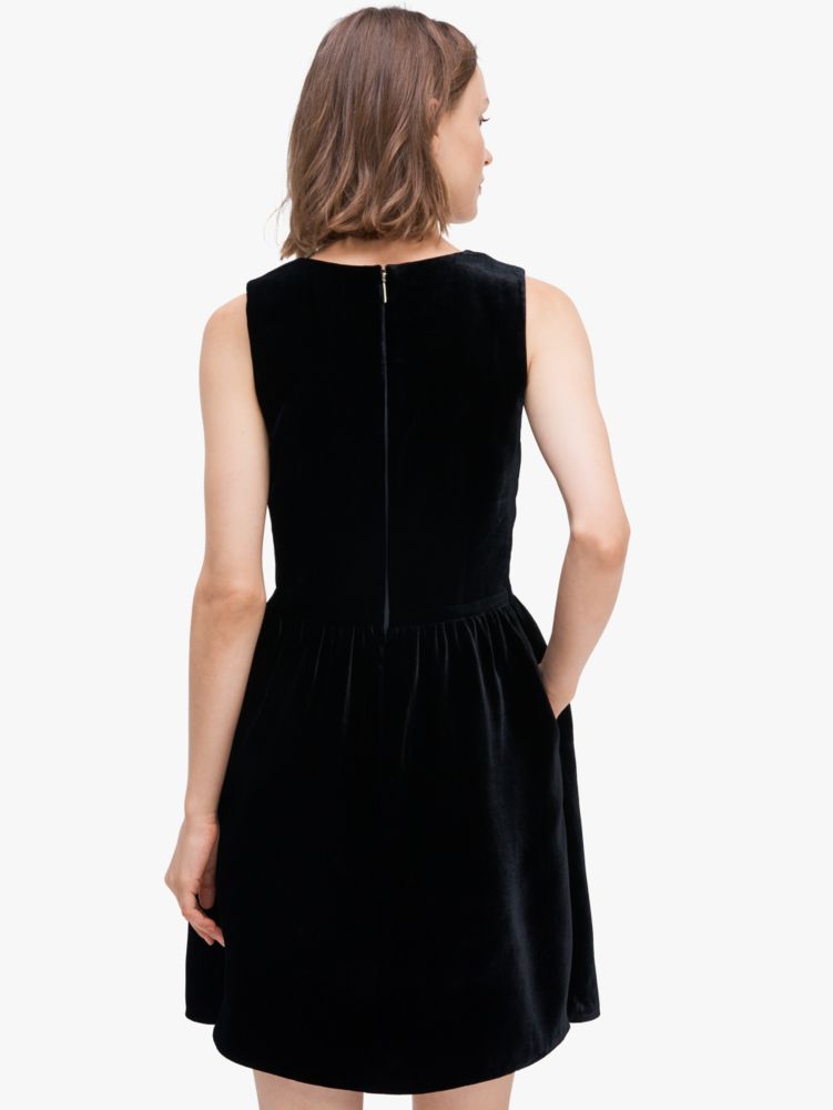 Kate spade black velvet hot sale dress