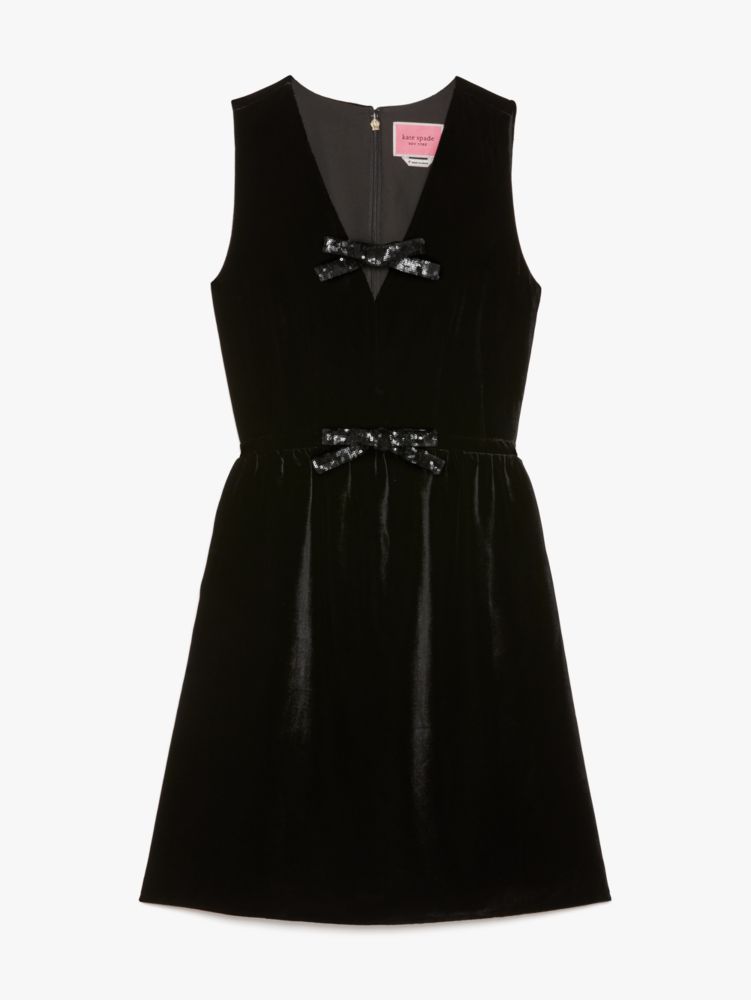 Kate spade velvet bow hotsell fit and flare dress