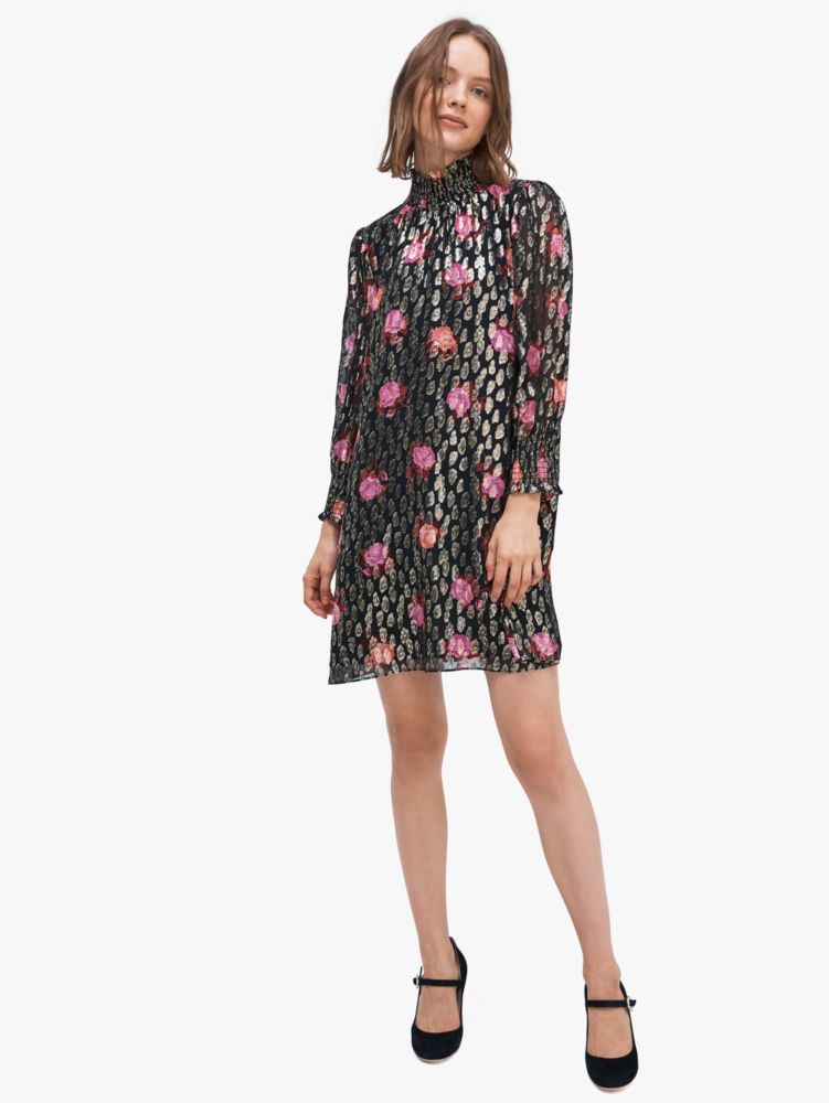 Kate Spade,Rose Garden Smocked Shift Dress,