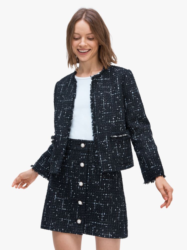 Kate spade sparkle tweed coat best sale