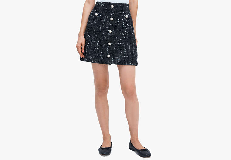 Kate Spade,embellished tweed skirt,skirts,Black / Glitter