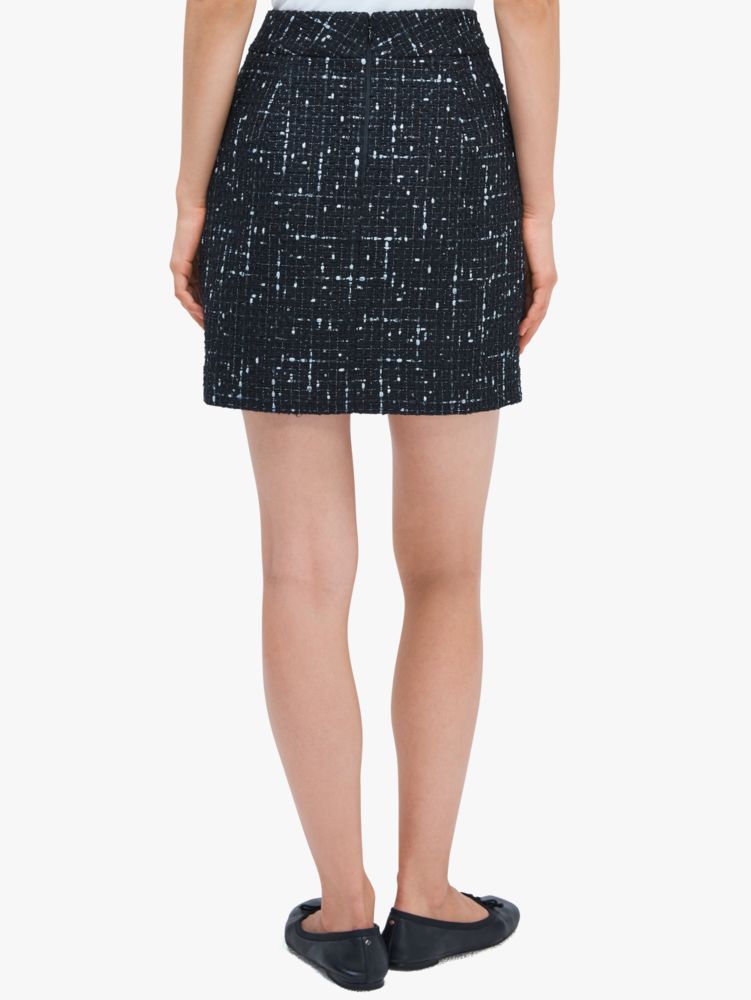 Kate Spade,embellished tweed skirt,skirts,Black / Glitter