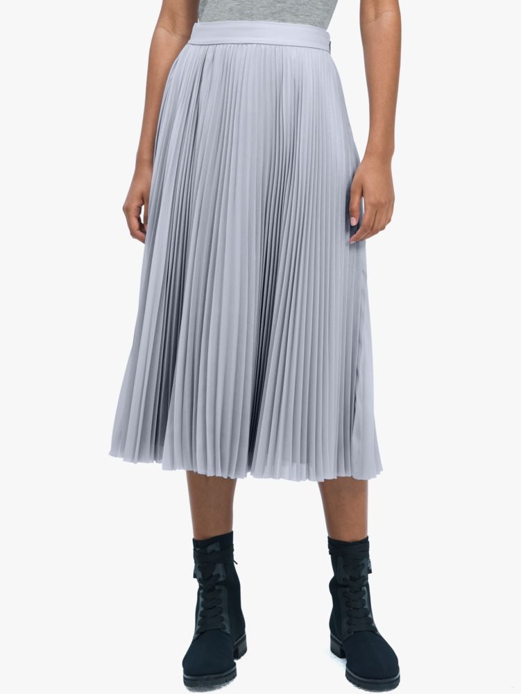 Grey chiffon shop pleated midi skirt