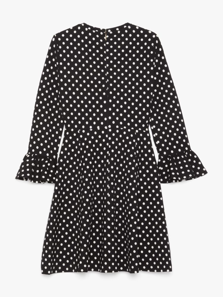 Kate Spade,Domino Dot Flounce Sleeve Ponte Dress,