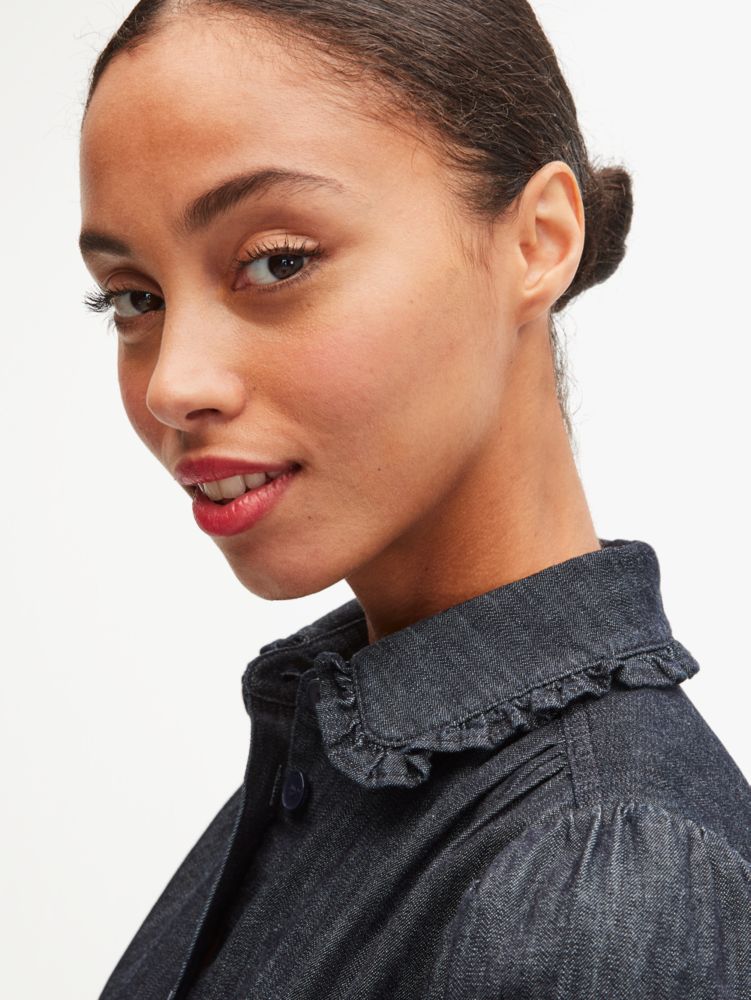 Kate Spade,ruffle denim shirtdress,dresses & jumpsuits,