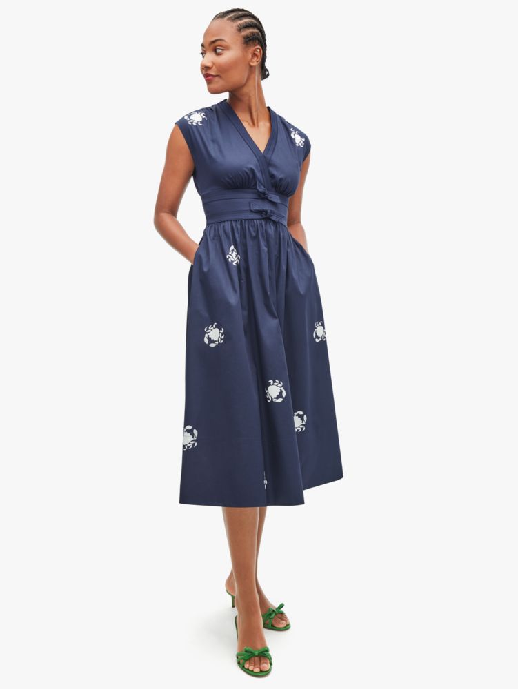 Kate Spade Snappy Poplin Bow Dress in Blue