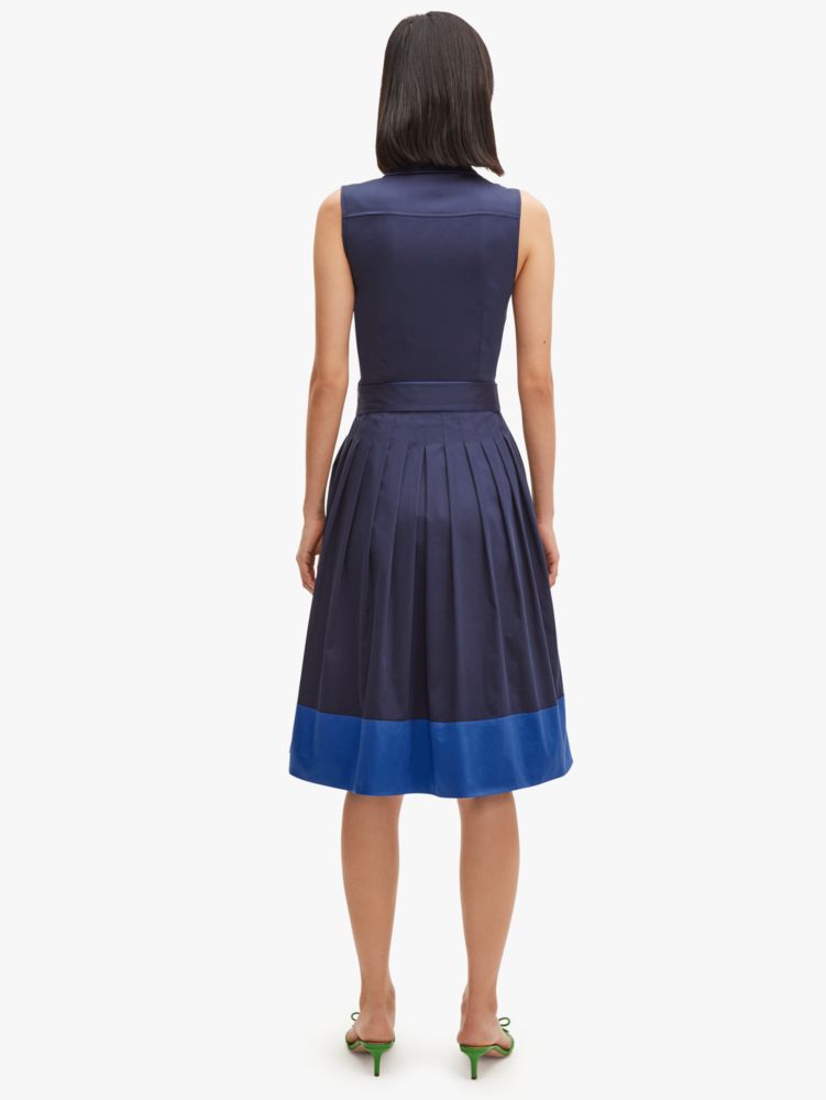 Poplin Colorblock Shirtdress, , Product