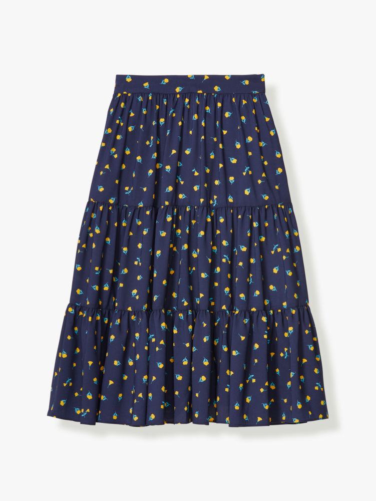 Kate Spade,dainty bloom tiered skirt,skirts,Light Adriatic Blue