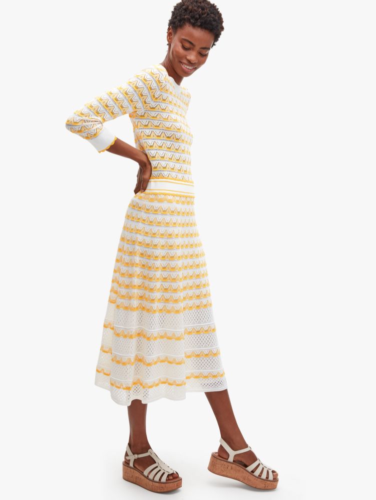 Kate Spade,Striped Pointelle Sweater,