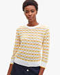 Kate Spade,striped pointelle sweater,sweaters,French Cream