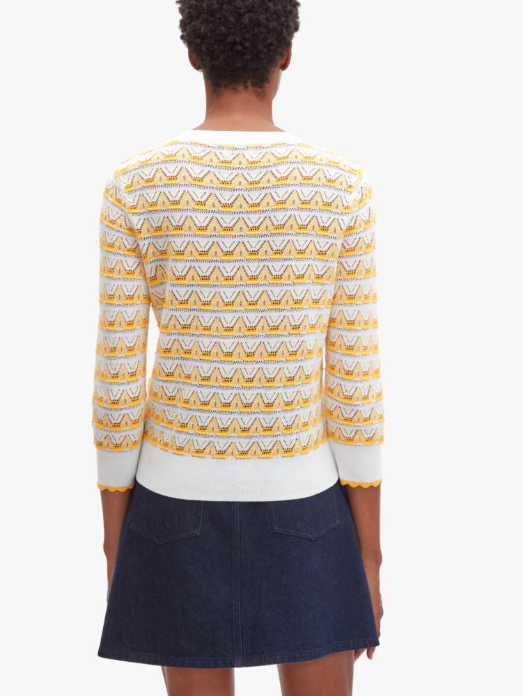 Kate Spade,Striped Pointelle Sweater,