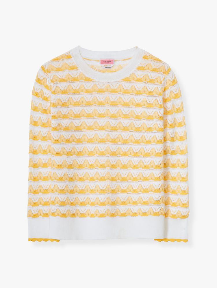 Kate Spade,Striped Pointelle Sweater,
