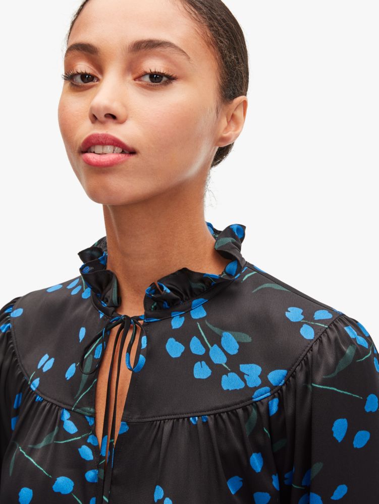 Kate Spade,seabreeze floral top,tops & blouses,Black