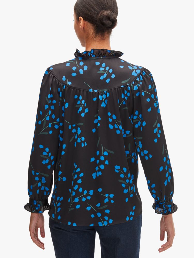 Kate Spade,seabreeze floral top,tops & blouses,Black