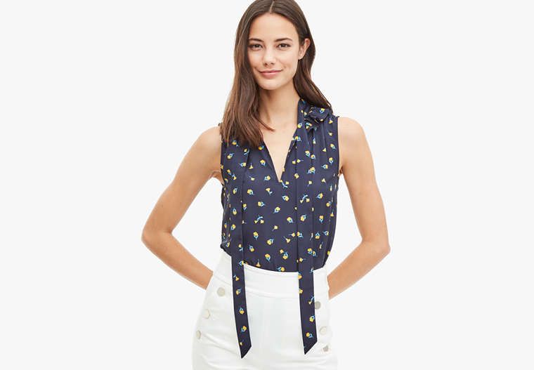 Kate Spade,dainty bloom shell,tops & blouses,Light Adriatic Blue