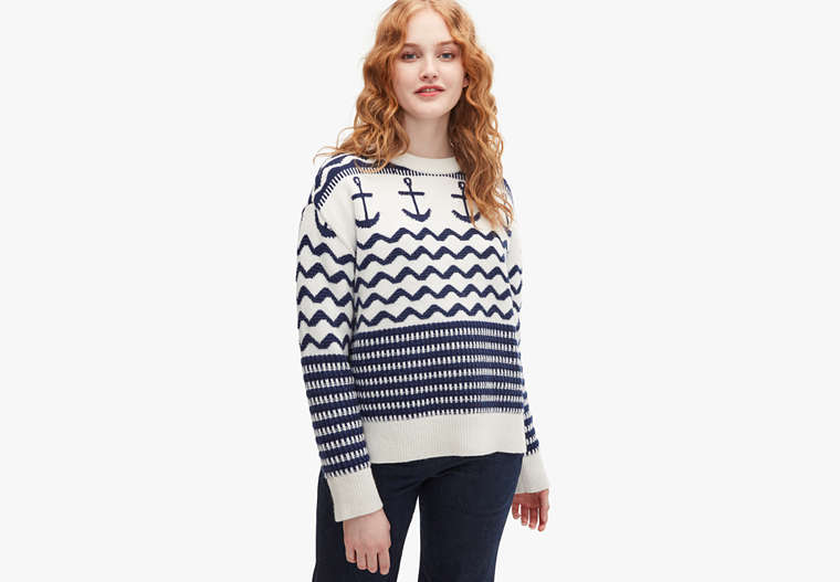 Kate Spade,anchor sweater,sweaters,French Cream