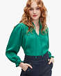 Kate Spade,fluid jacquard top,tops & blouses,Ancient Emerald Metallic