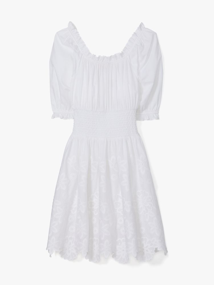 Kate Spade,Broderie Anglaise Smocked-waist Dress,