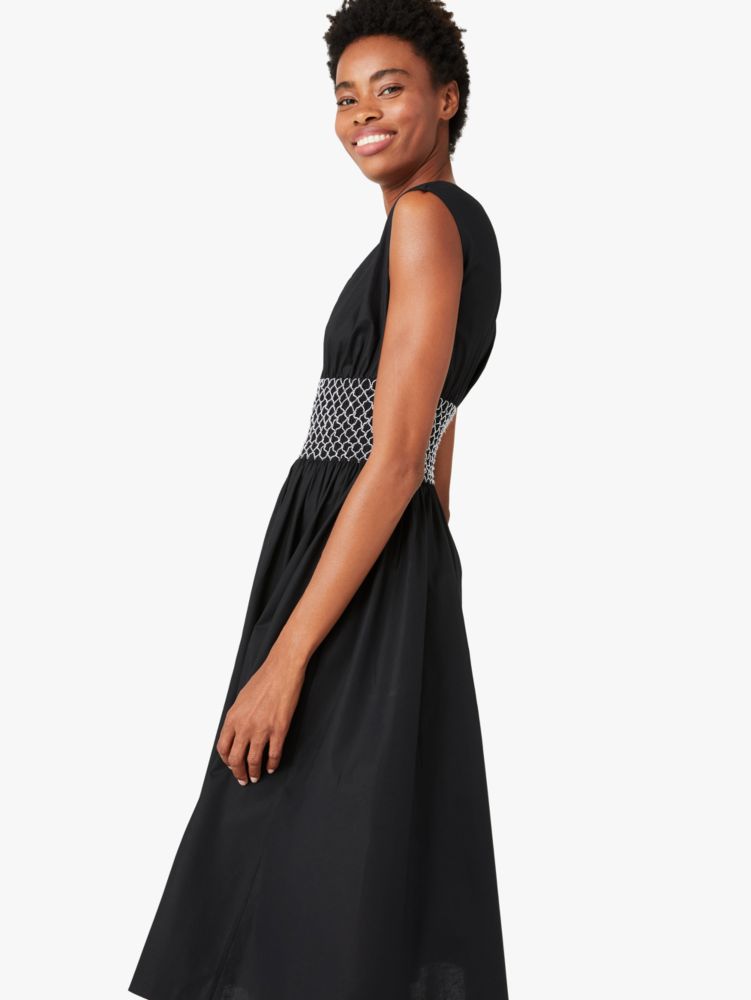 Kate Spade,poplin v-neck dress,dresses & jumpsuits,Black