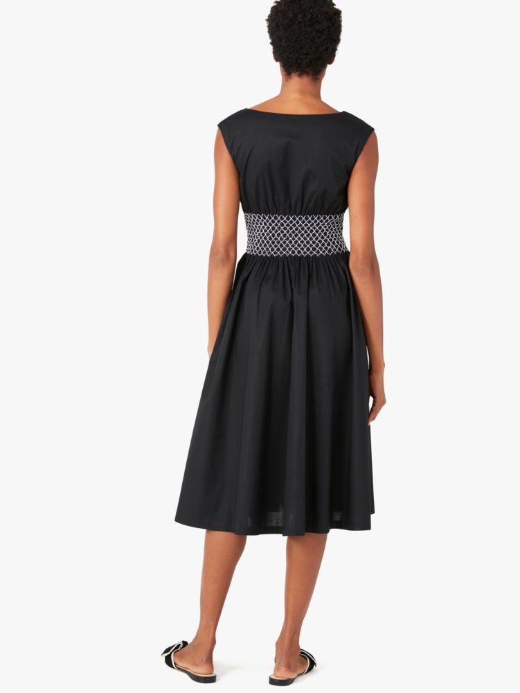 Kate Spade,poplin v-neck dress,dresses & jumpsuits,Black