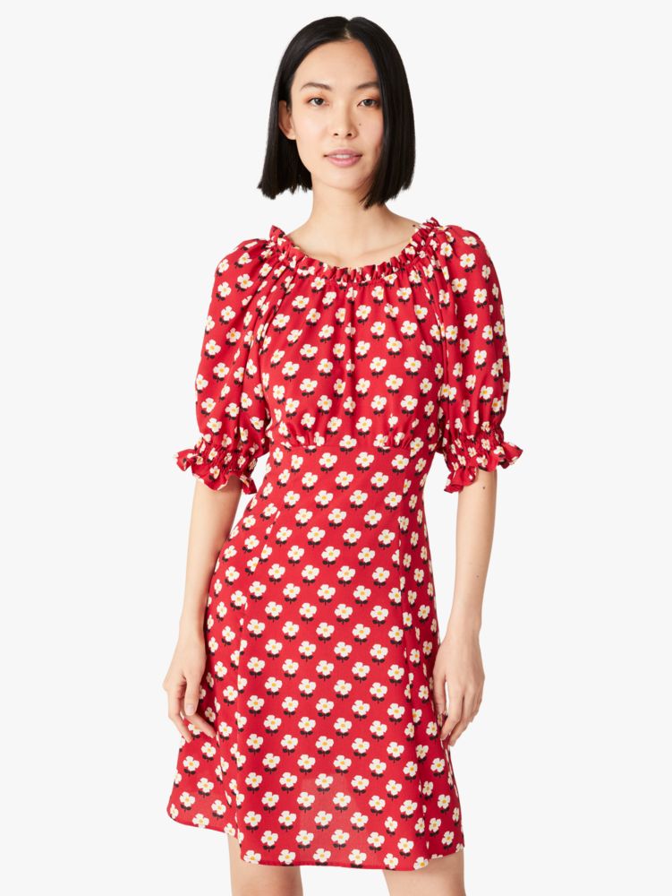 Kate Spade,block flower fluid dress,dresses & jumpsuits,