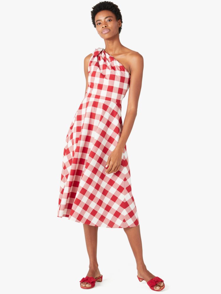 Gingham One Shoulder Dress | Kate Spade New York