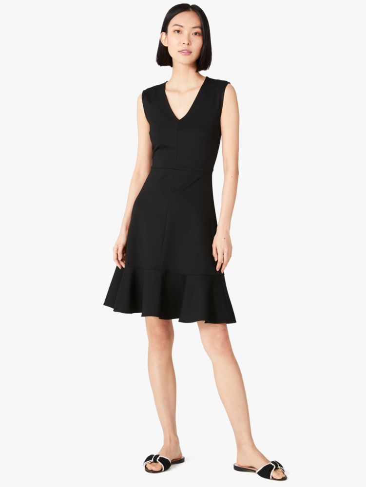 Flounce Hem Ponte Dress