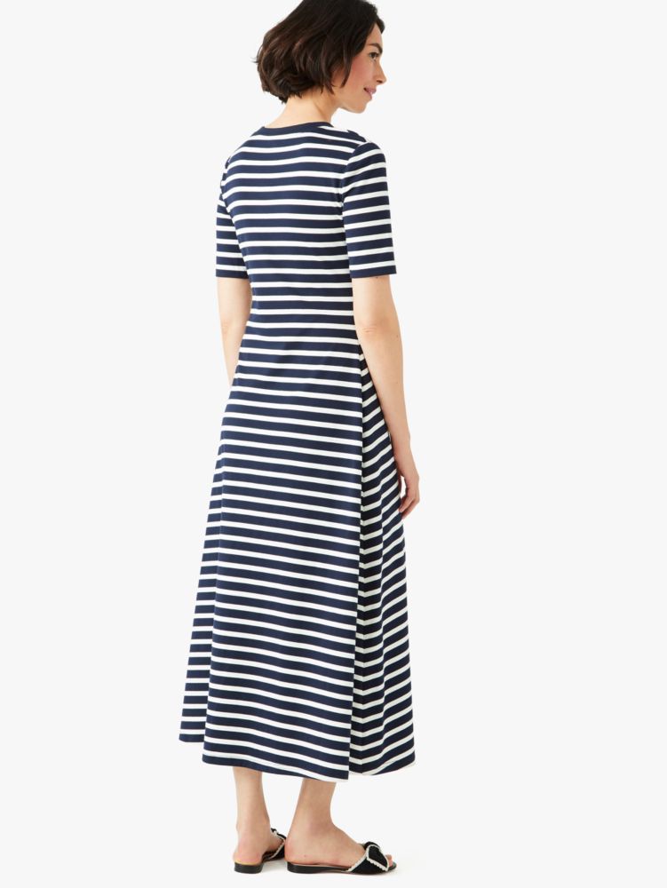 Kate Spade,striped midi dress,dresses & jumpsuits,Rich Navy