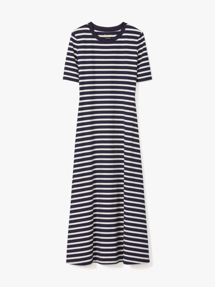 Kate spade stripe hot sale embroidered midi dress