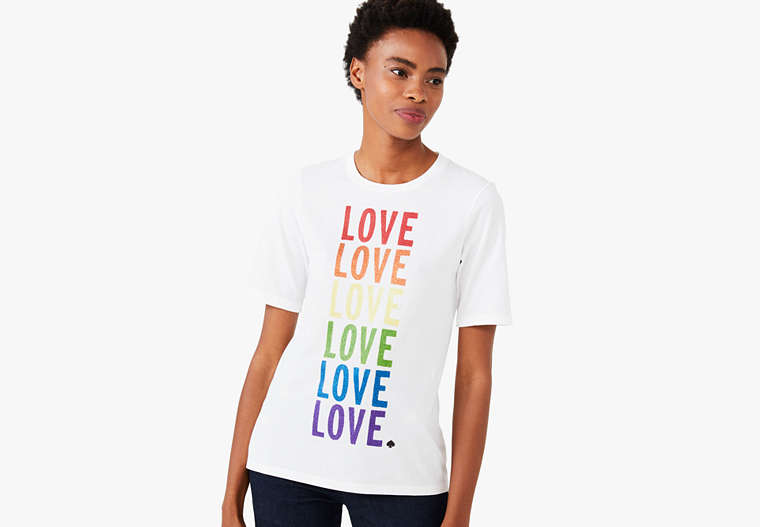 Kate Spade,rainbow love tee,t-shirts & sweatshirts,