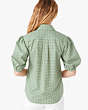 Kate Spade,mini gingham button-front shirt,tops & blouses,Courtyard