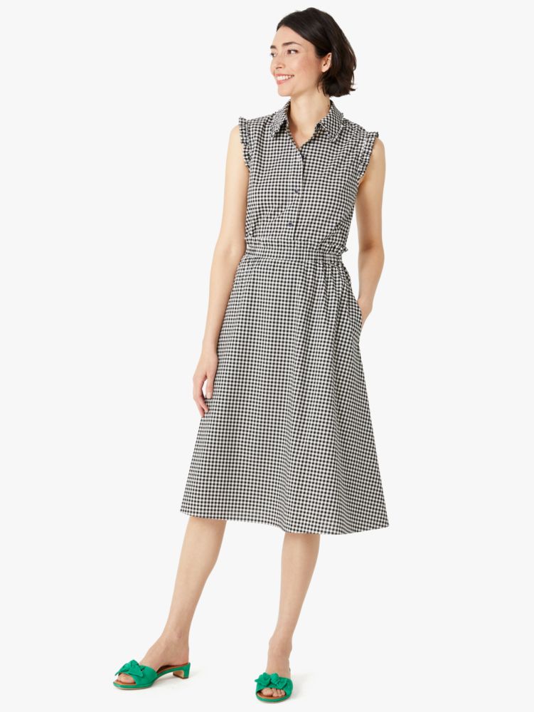 Kate Spade,mini gingham sleeveless top,tops & blouses,