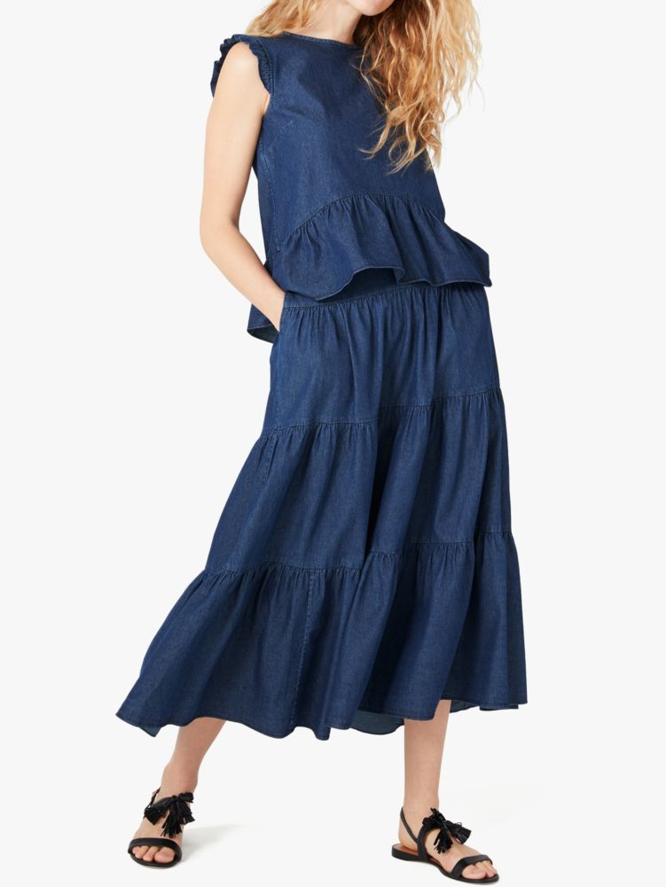 Kate spade chambray ruffle cheap dress