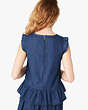 Kate Spade,chambray flounce top,tops & blouses,Blazer Blue