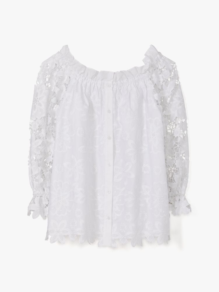 Kate Spade,Broderie Anglaise Gathered Top,